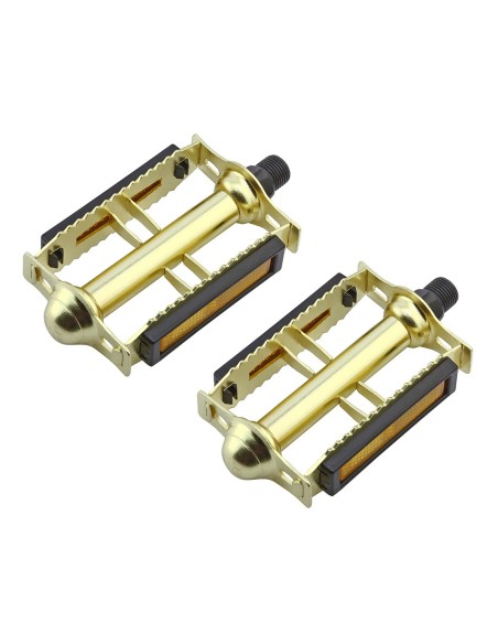 616 Steel Pedals 9/16 Gold.